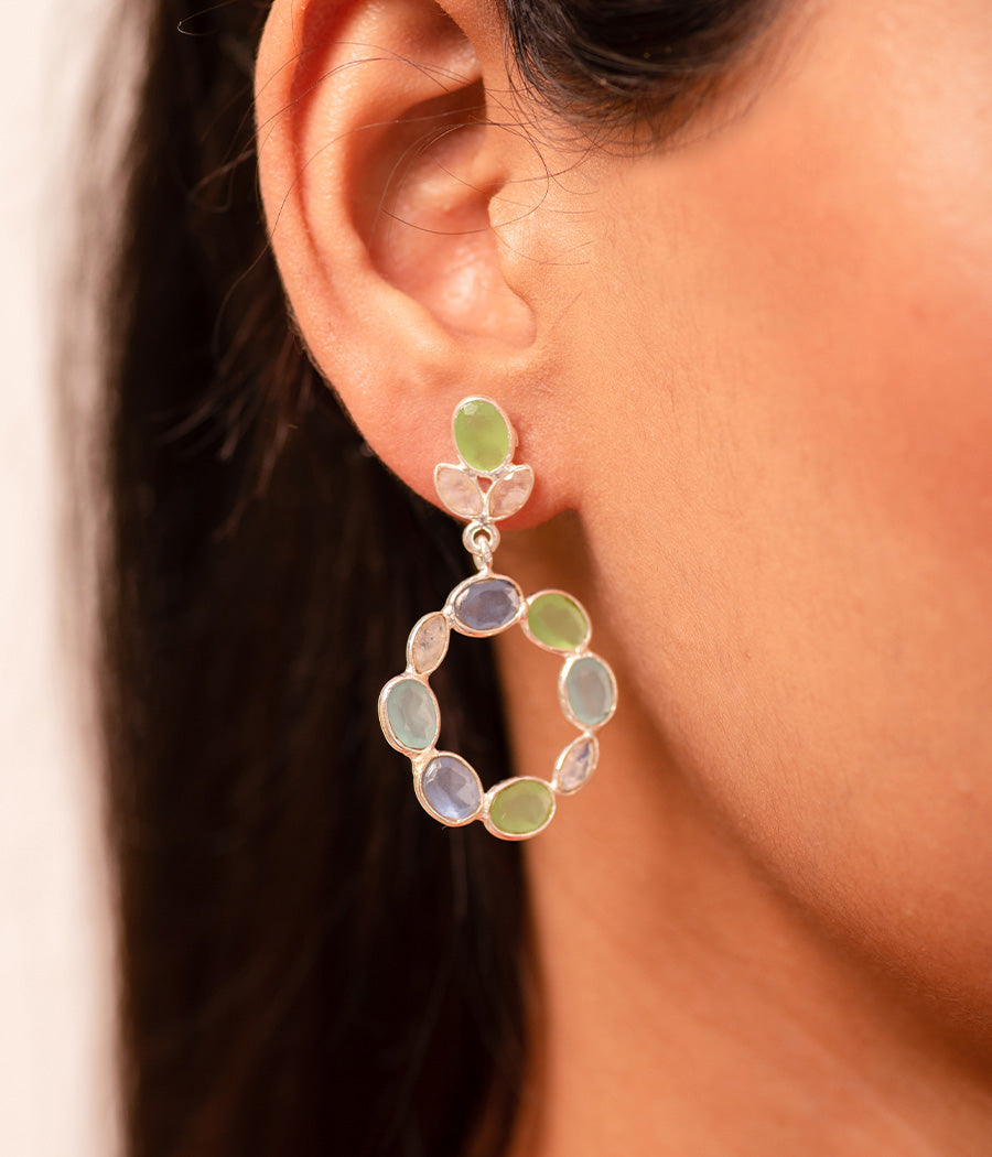 Nature's Enigma 3-Gem Earrings