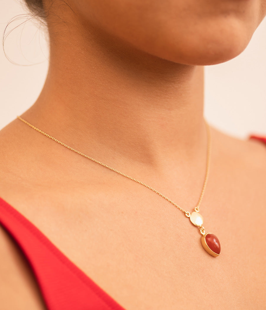 Carnelian Gold-Plated Necklace