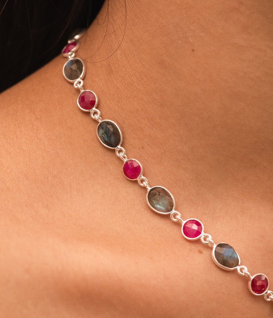 Ruby & Labradorite Necklace