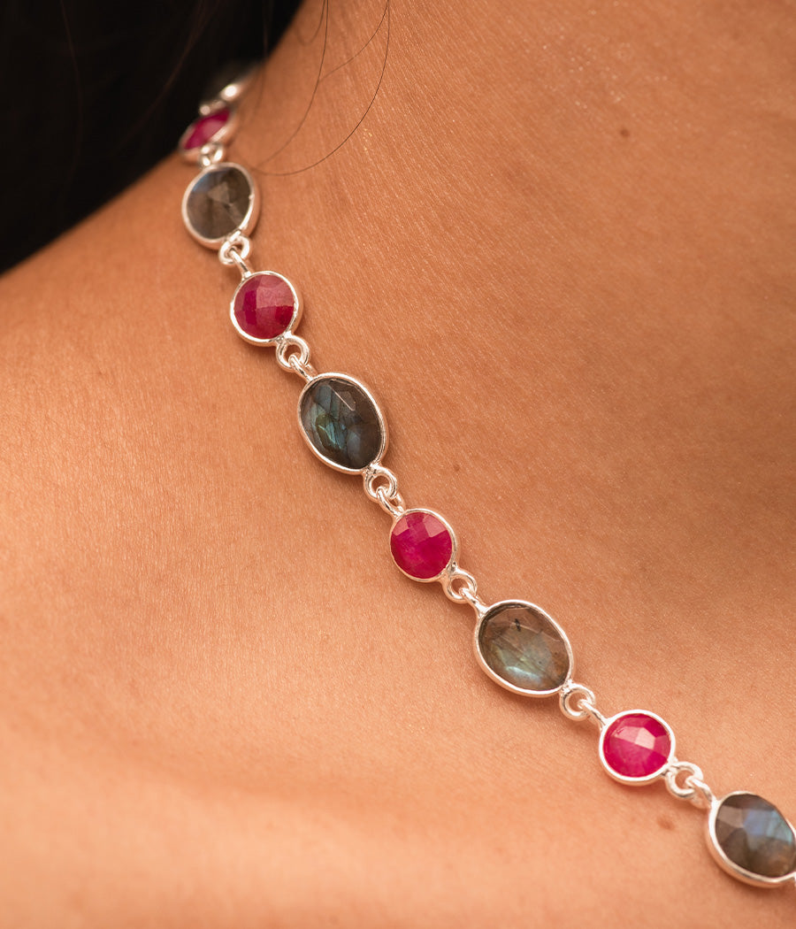 Ruby & Labradorite Necklace