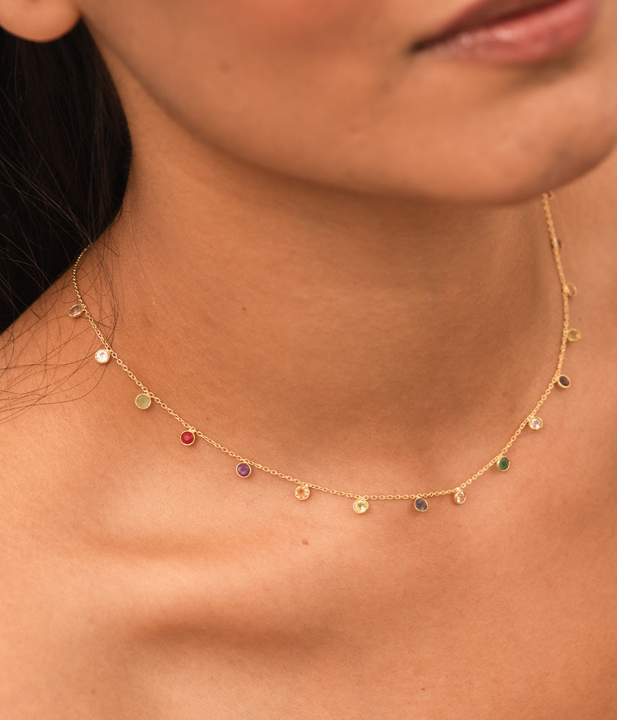 Eternal Love Necklace with Semi-Precious Gems