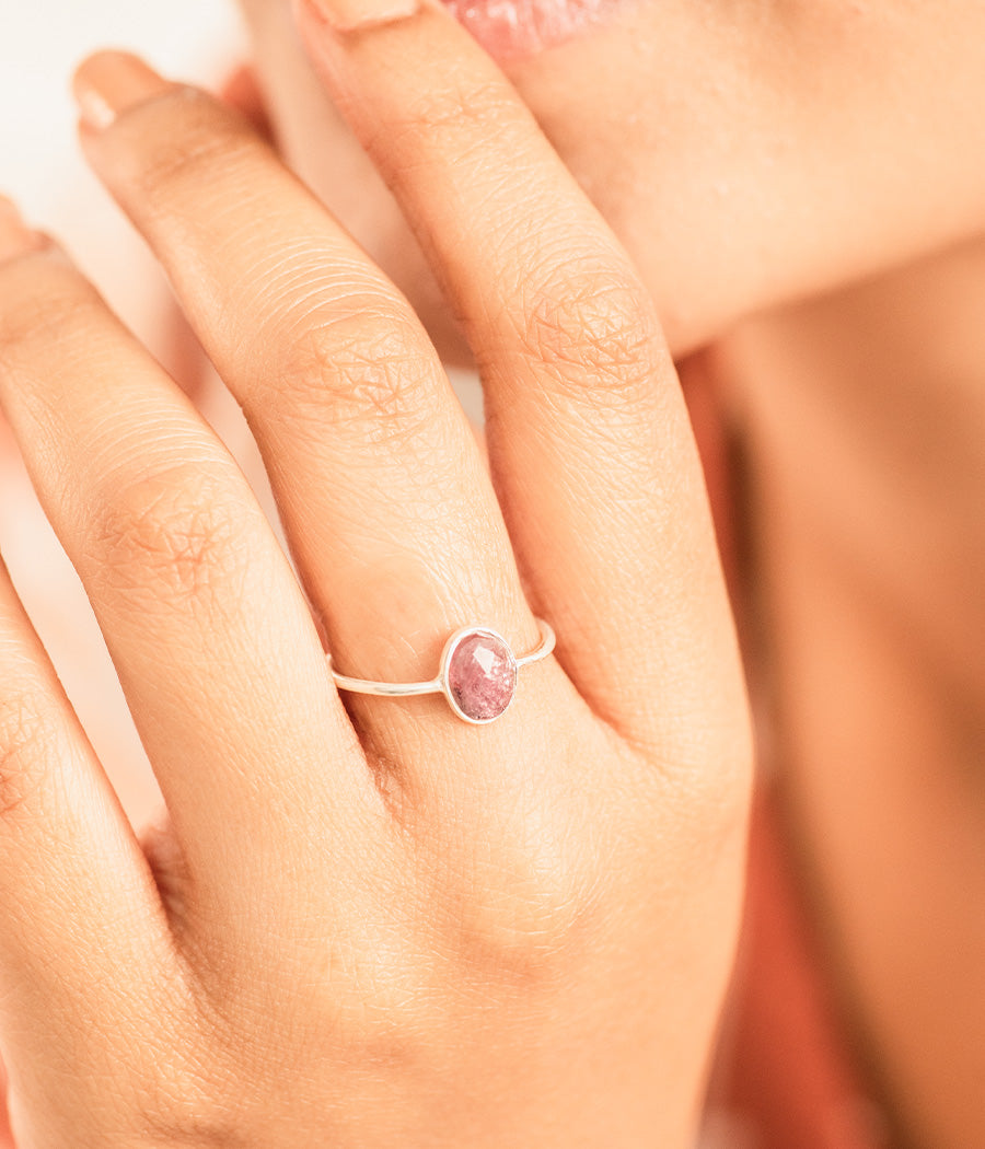 Pink Tourmaline Finger Ring