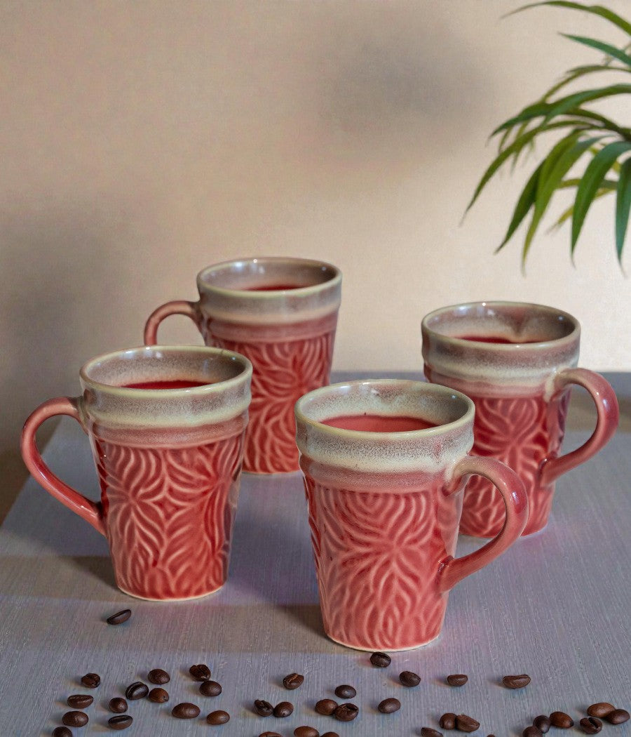 Pink-Green Pigeon Mugs - Handcrafted