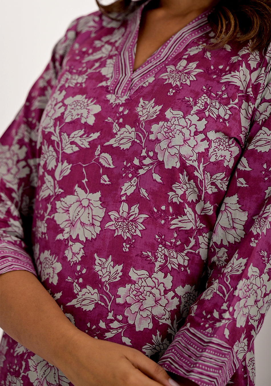 Purple Pink Kurta Pant Set