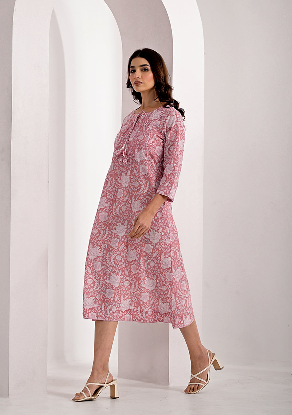 Blush Floral Long Dress