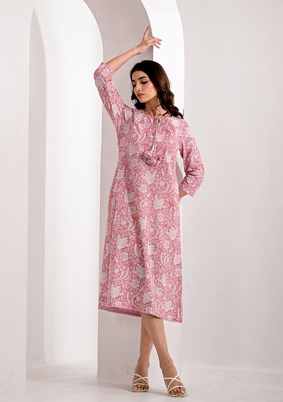 Blush Floral Long Dress