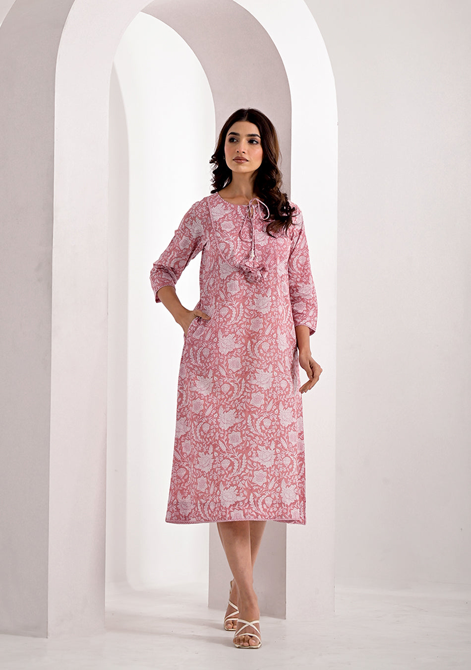 Blush Floral Long Dress