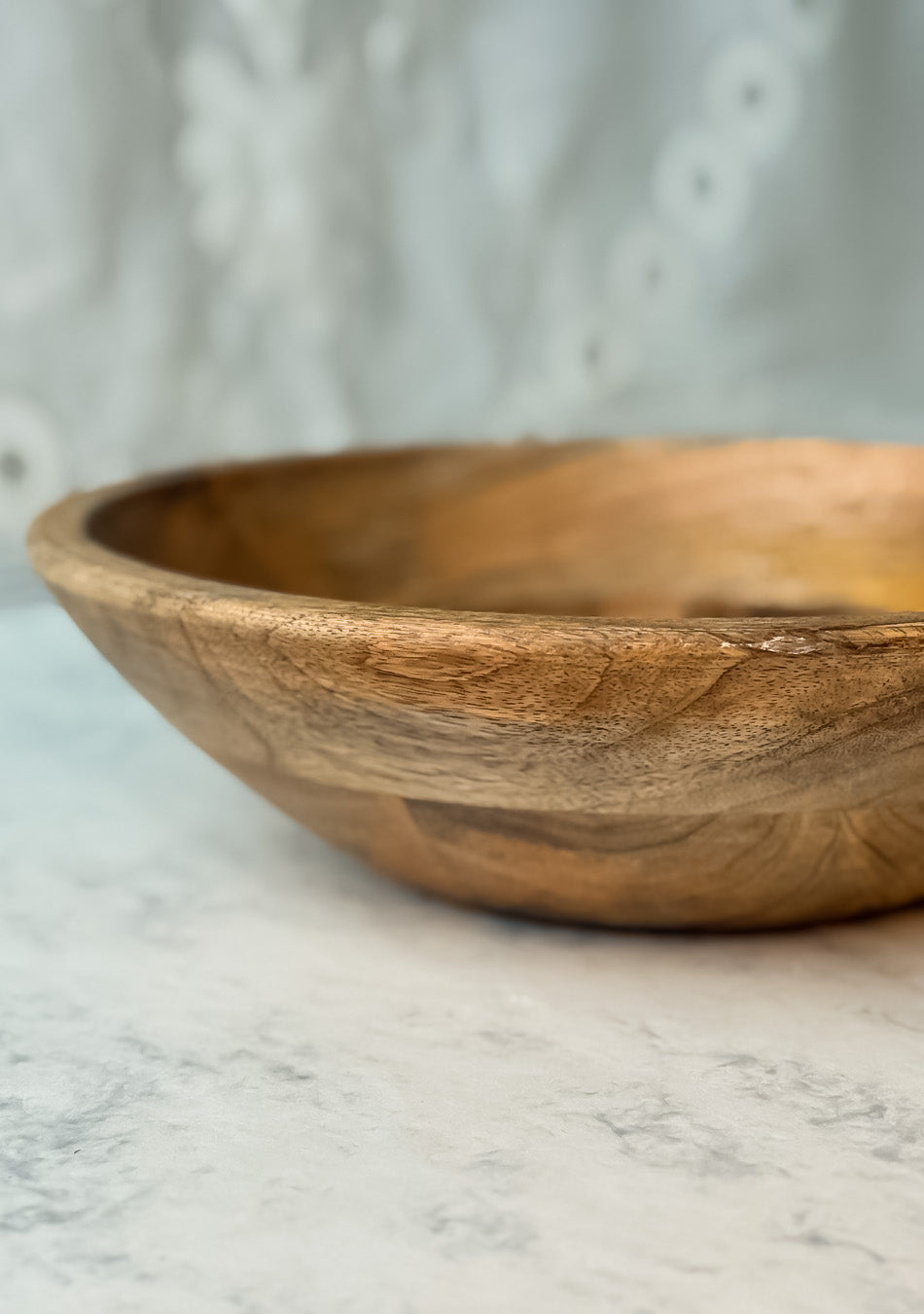 Orchid Wooden Fruit Bowl