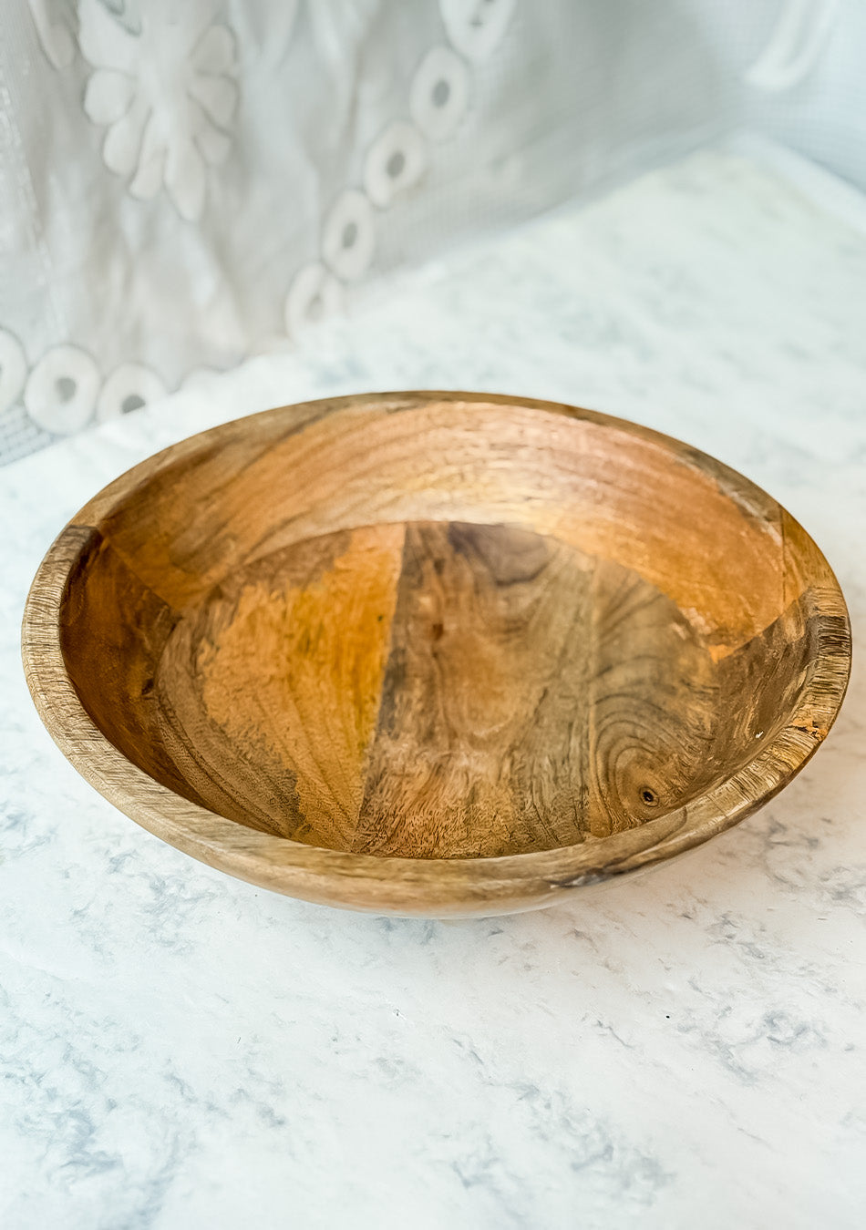 Orchid Wooden Fruit Bowl