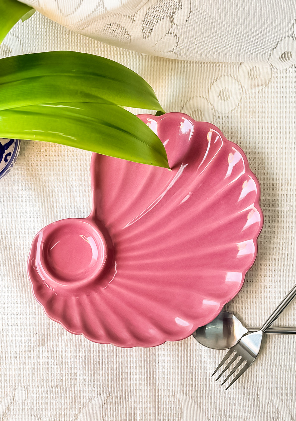 Pink Seashell Ceramic Platter