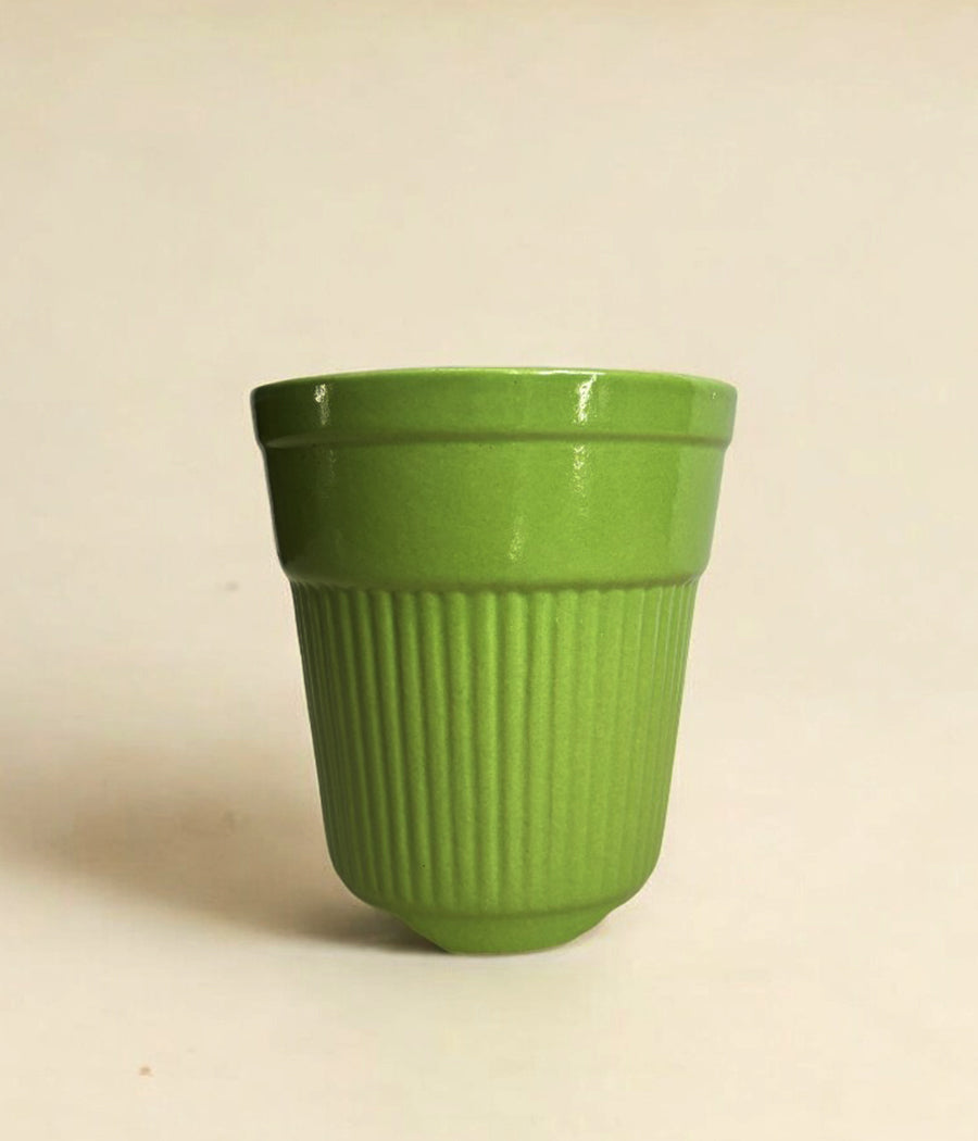 Tall Green Ceramic Planter