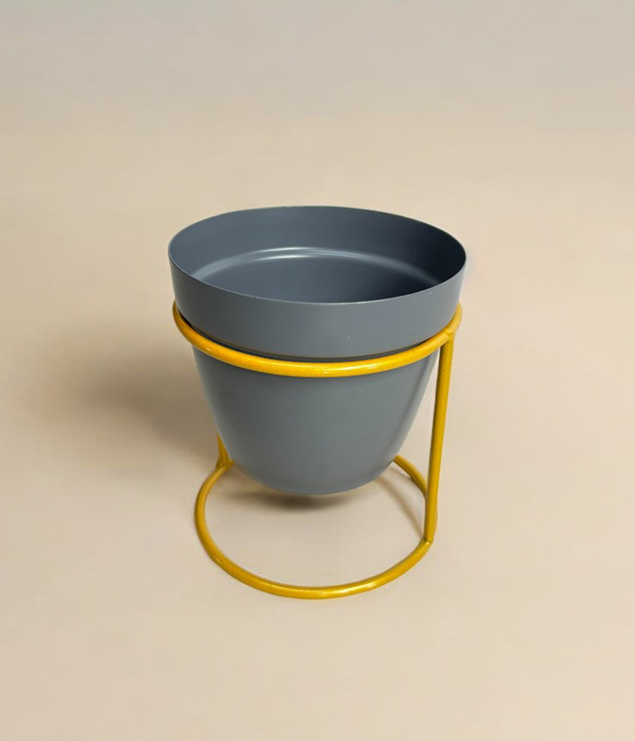 Grey Pot with Stand
