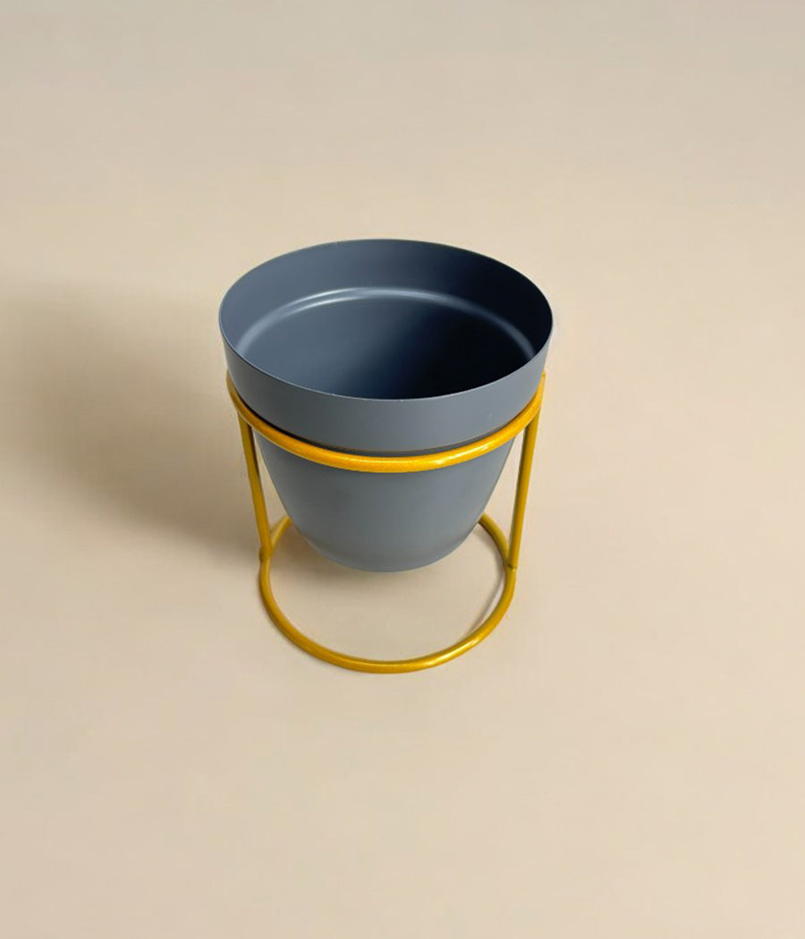 Grey Pot with Stand