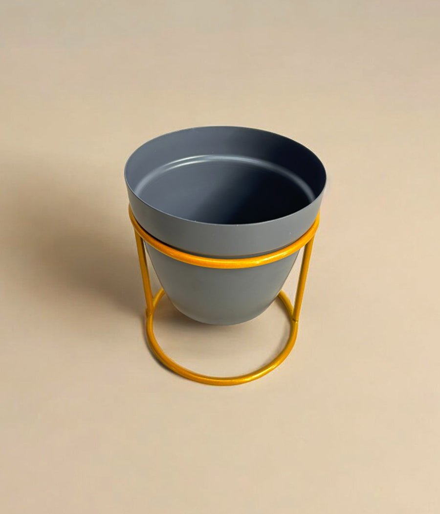 Grey Pot with Stand