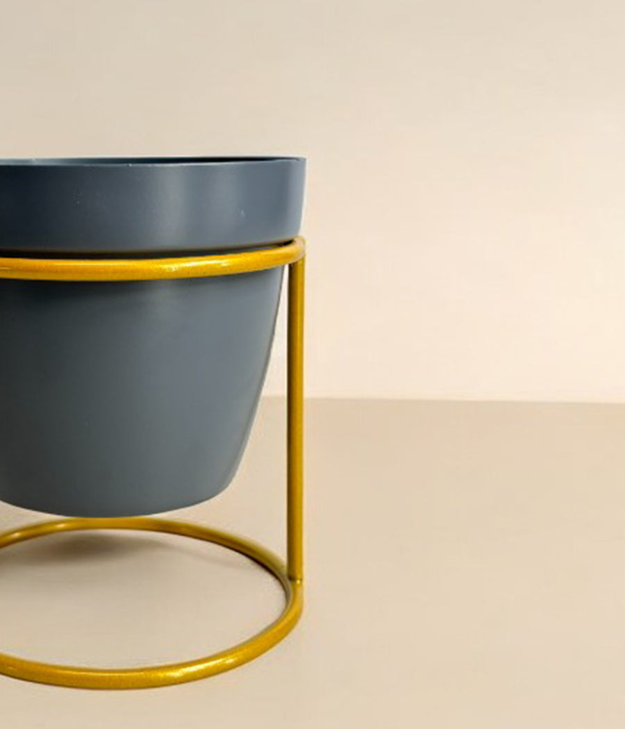 Grey Pot with Stand