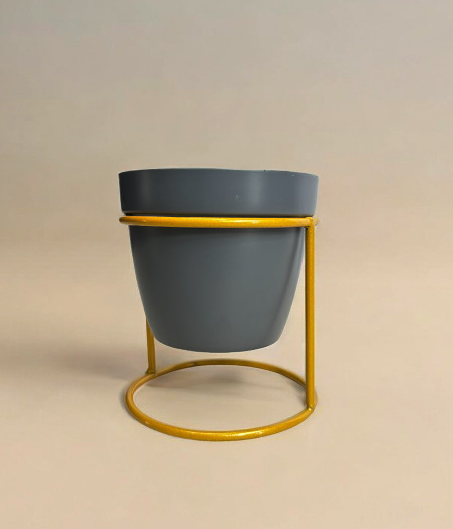 Grey Pot with Stand