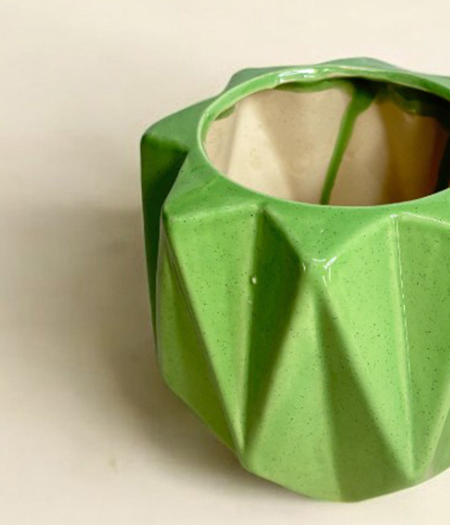Pickle Green Ceramic Planter