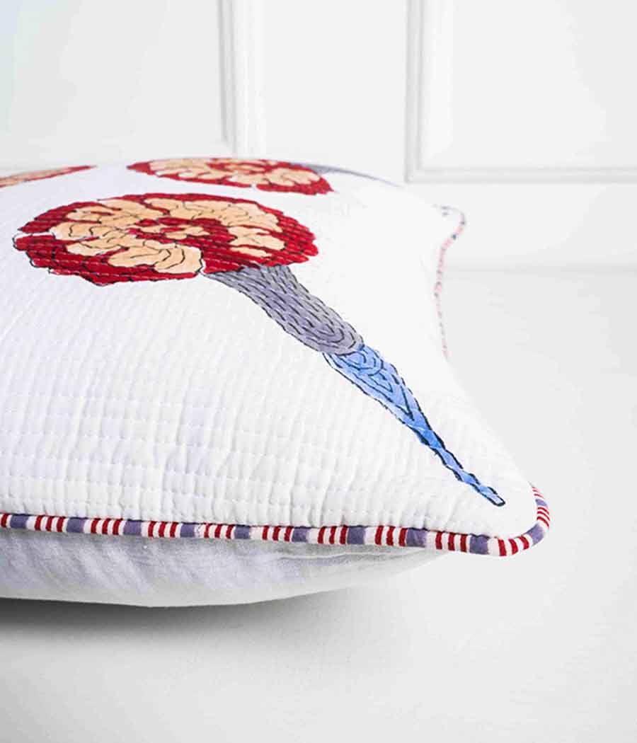 Red Dandelions Cushion Cover