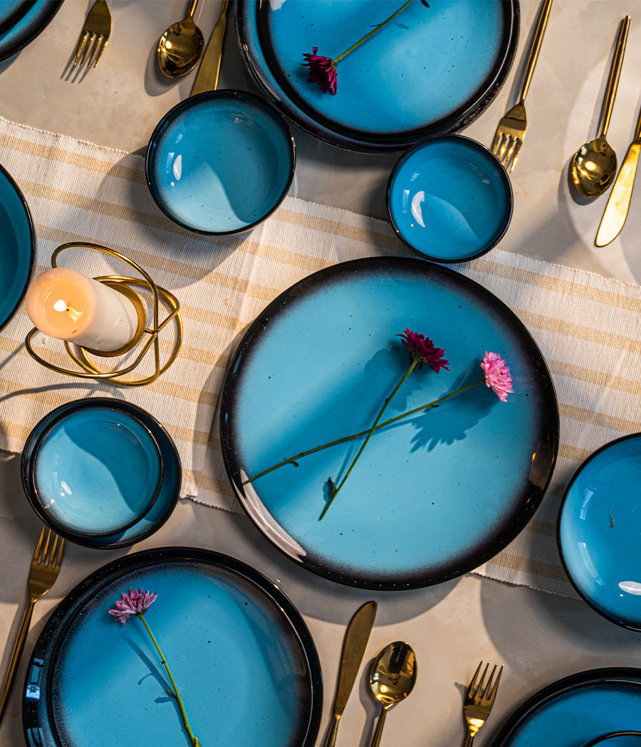 Blue Oblong Dinnerset