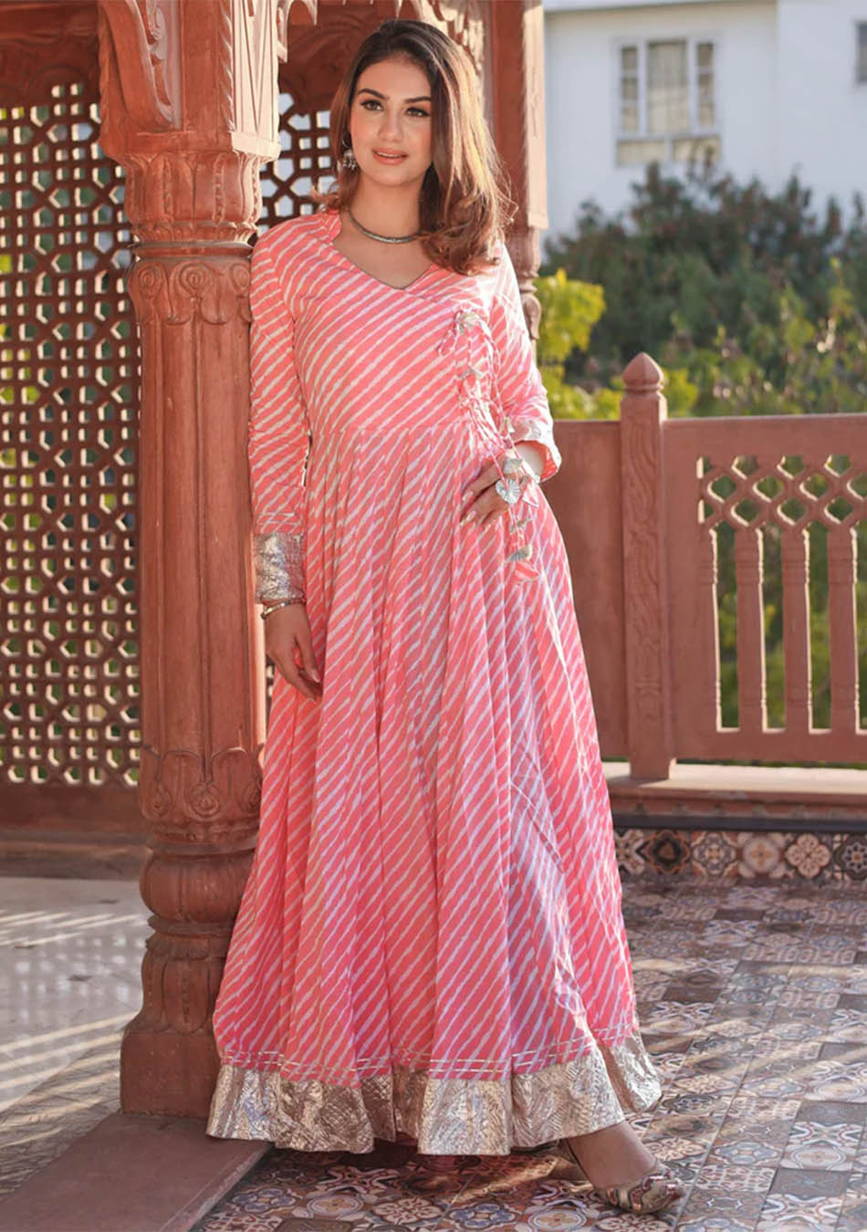 Aravalii Rosé Leher Anarkali