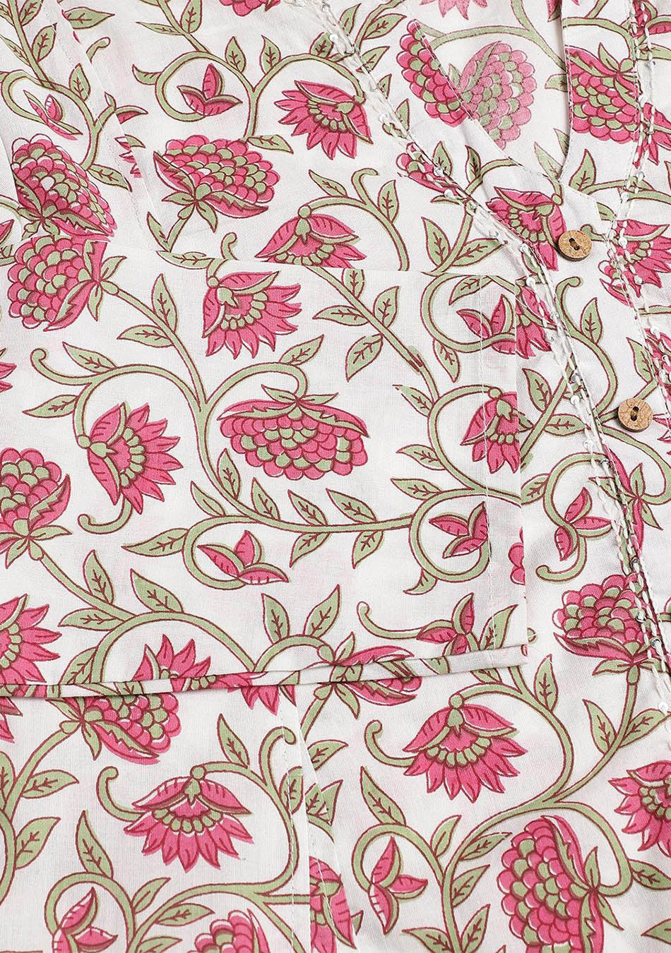 White Floral Printed Anarkali Kurta Palazoo Sets