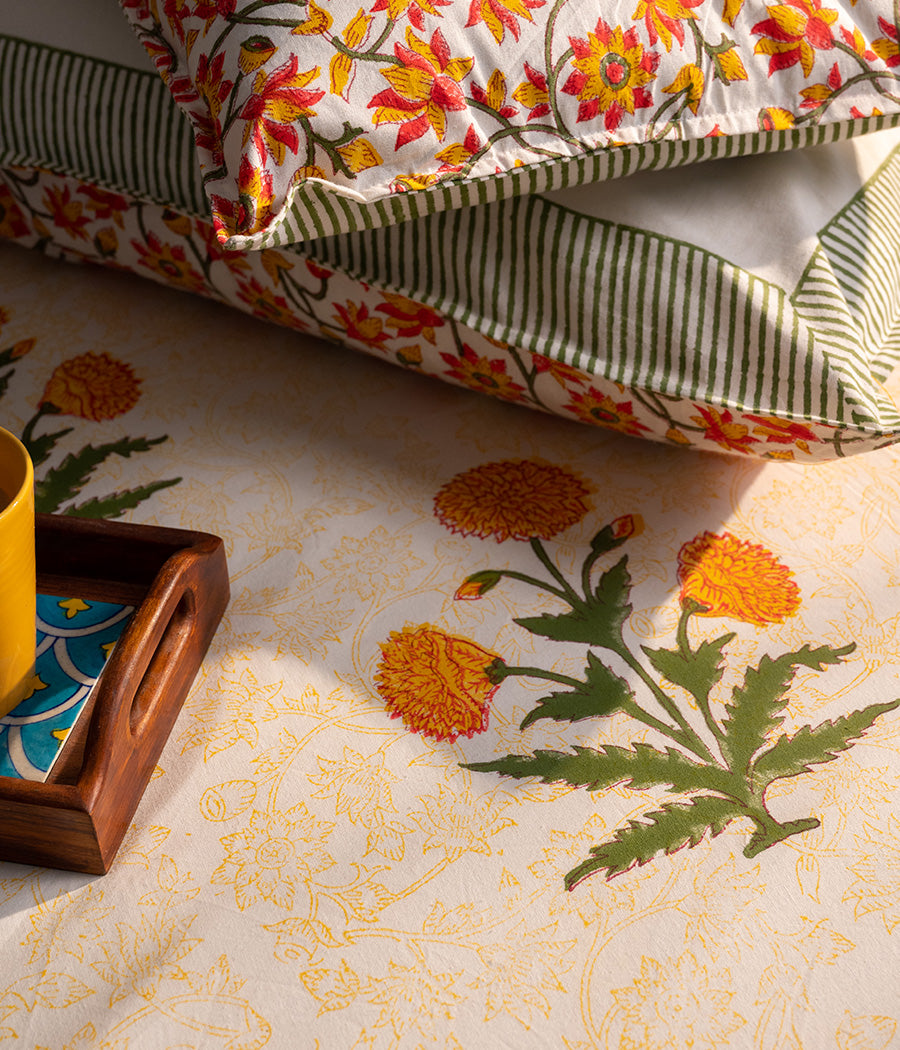 Begonia Yellow Bedsheet