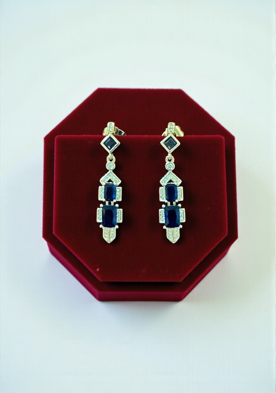 Royal Sapphire Art Deco Drops