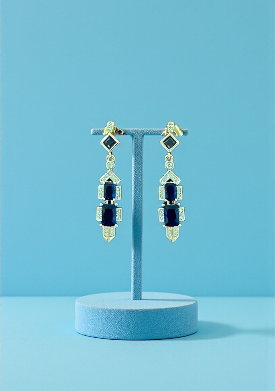 Royal Sapphire Art Deco Drops