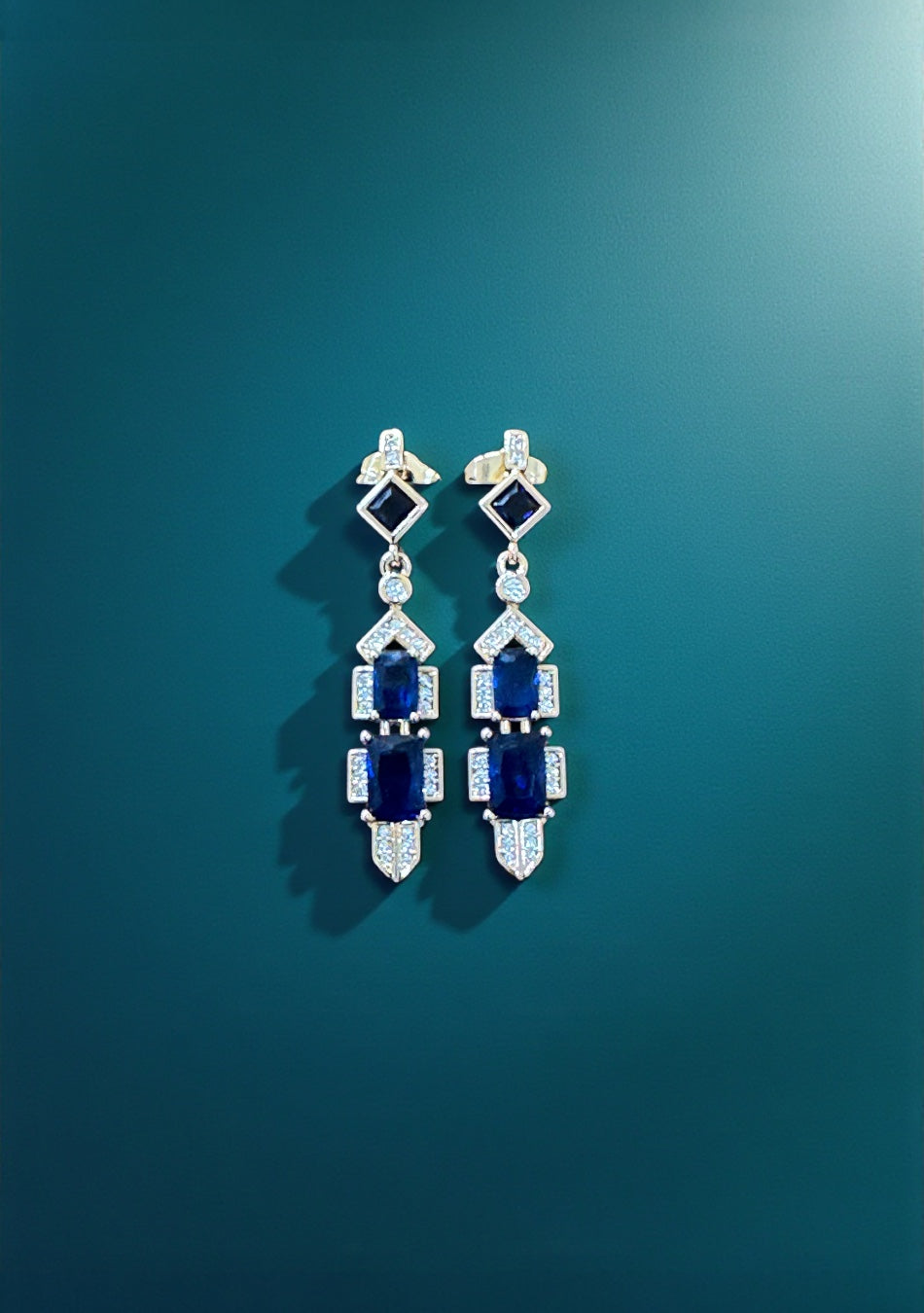 Royal Sapphire Art Deco Drops