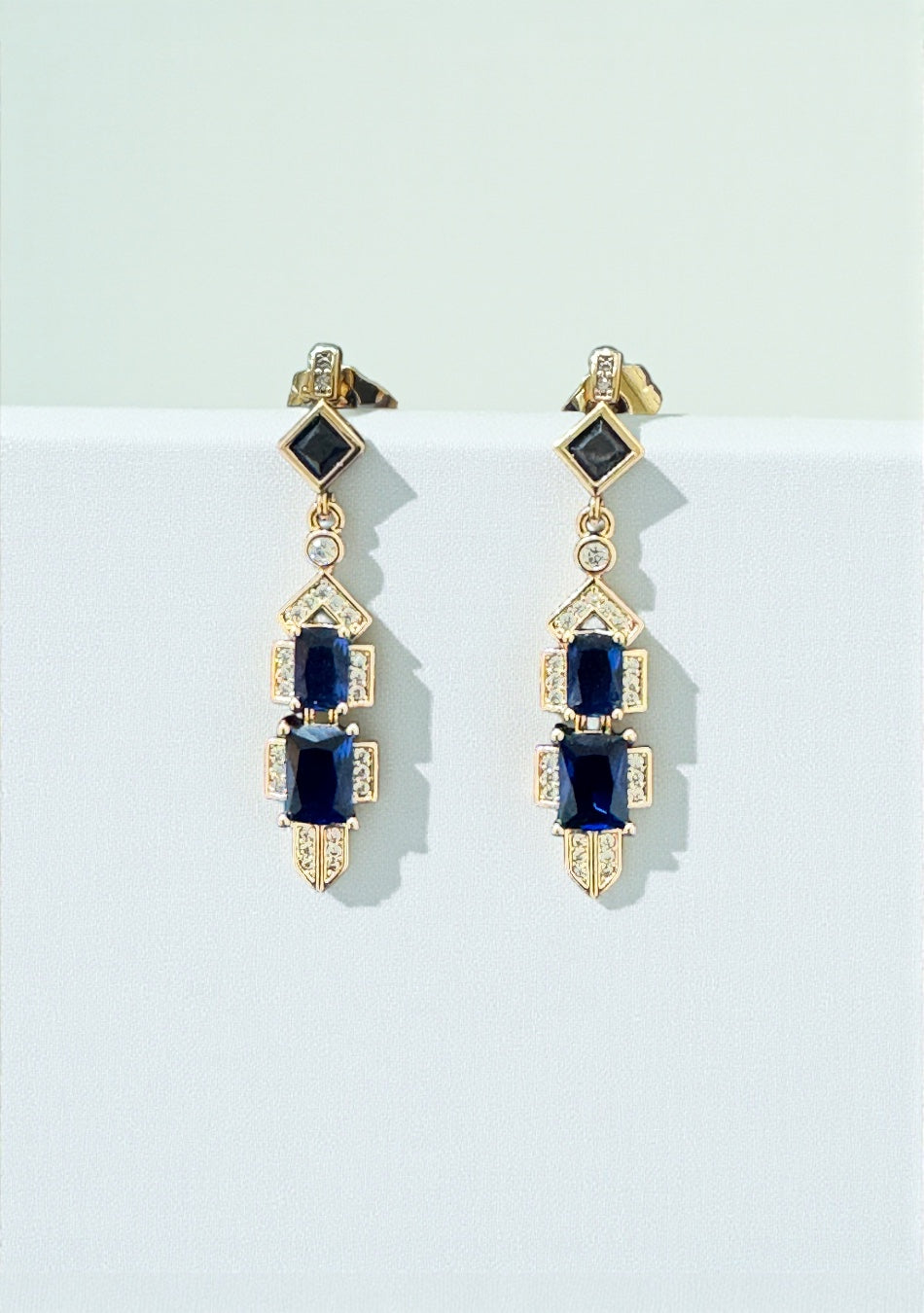 Royal Sapphire Art Deco Drops