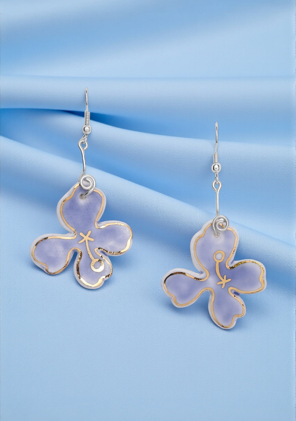 Sea blue Petal Earrings and Necklace set