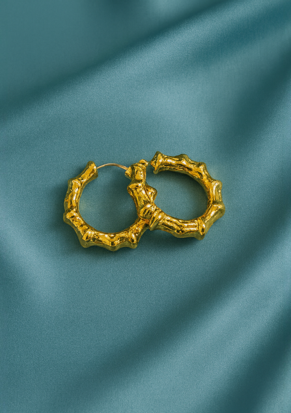 Golden Bamboo Mini Hoops