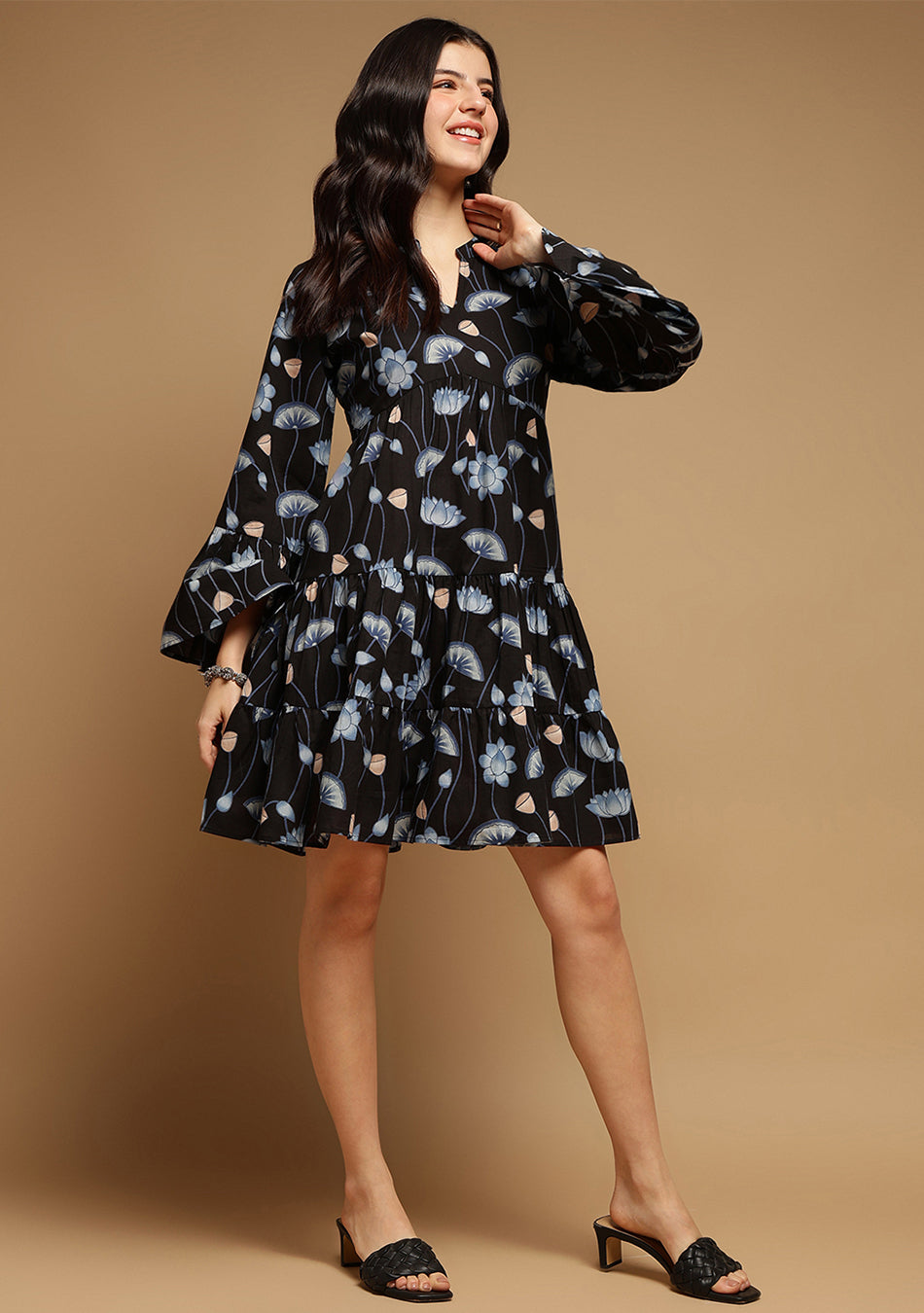Blue Lotus Flared Dress