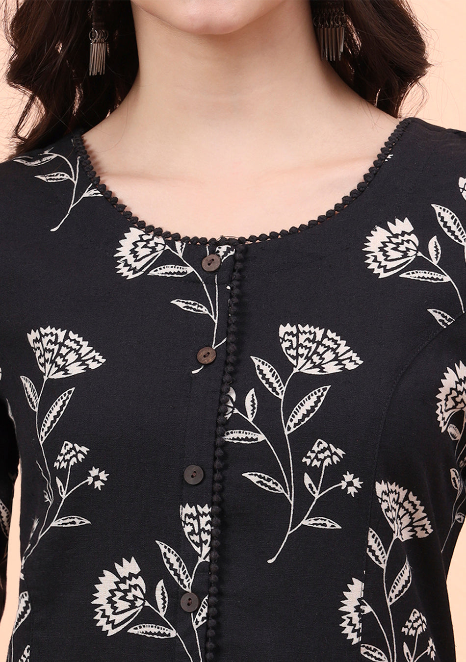 Black Magic Blossom kurta