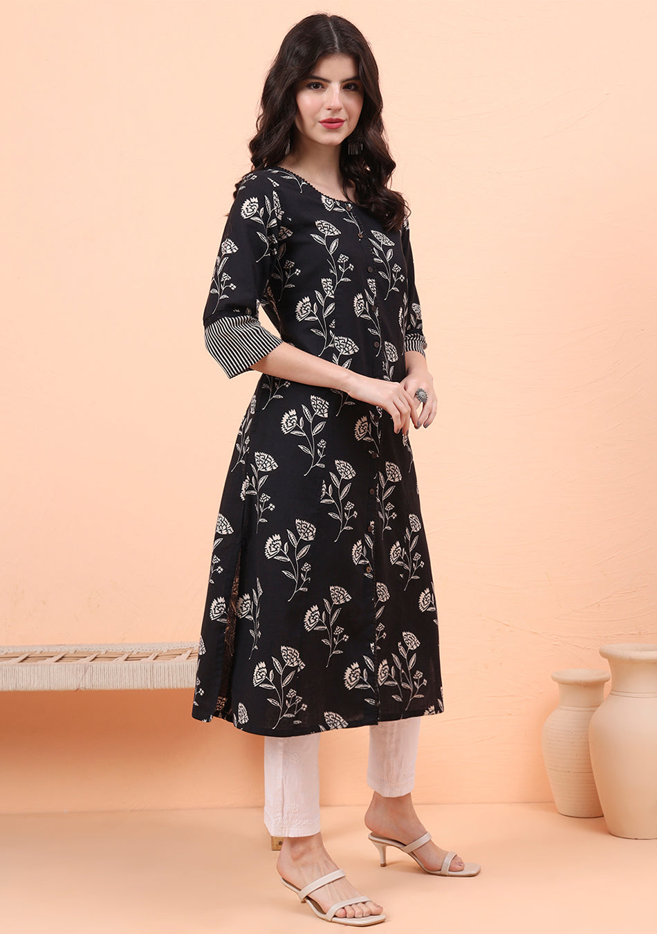 Black Magic Blossom kurta