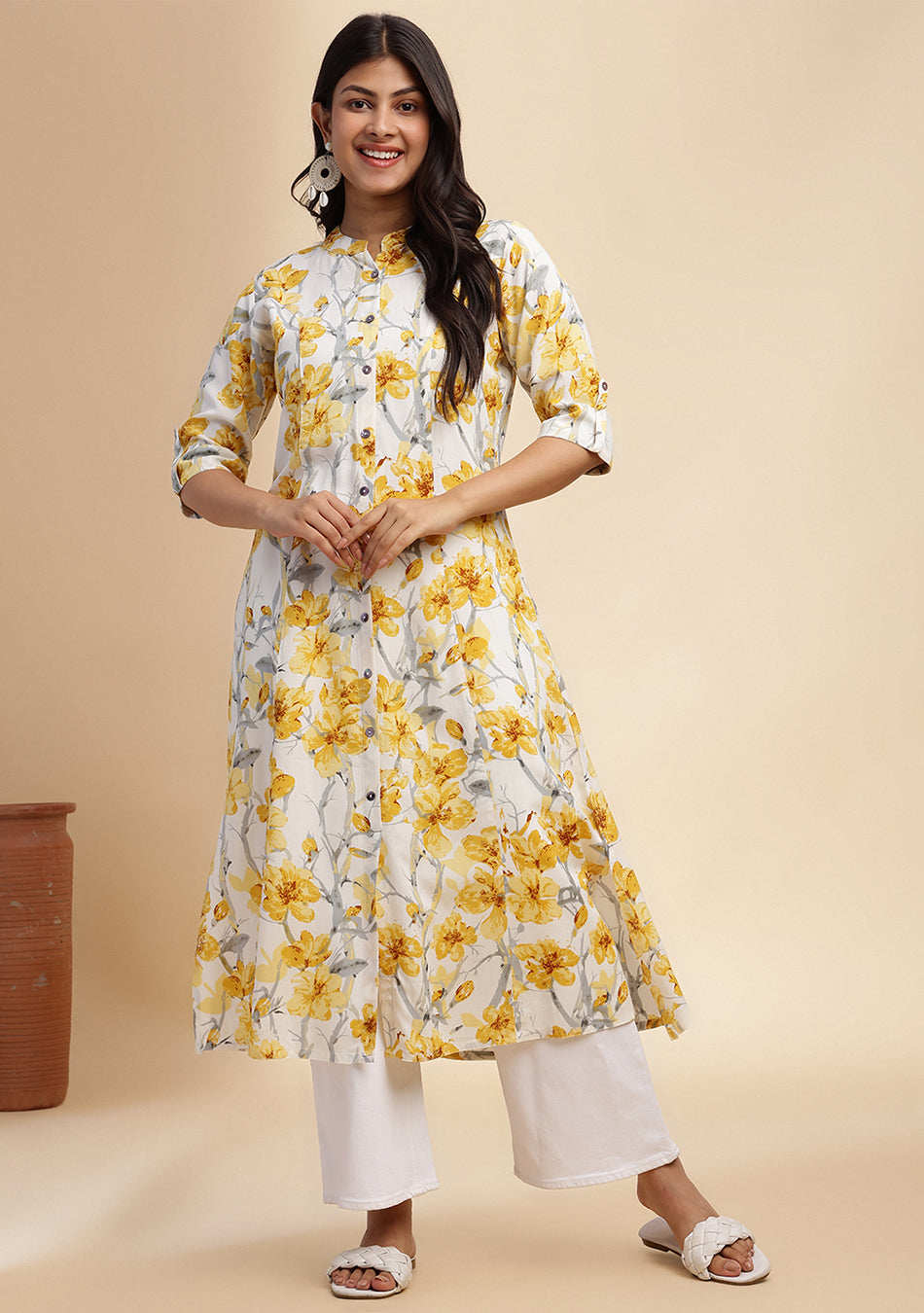 Saffron Whisper Kurta