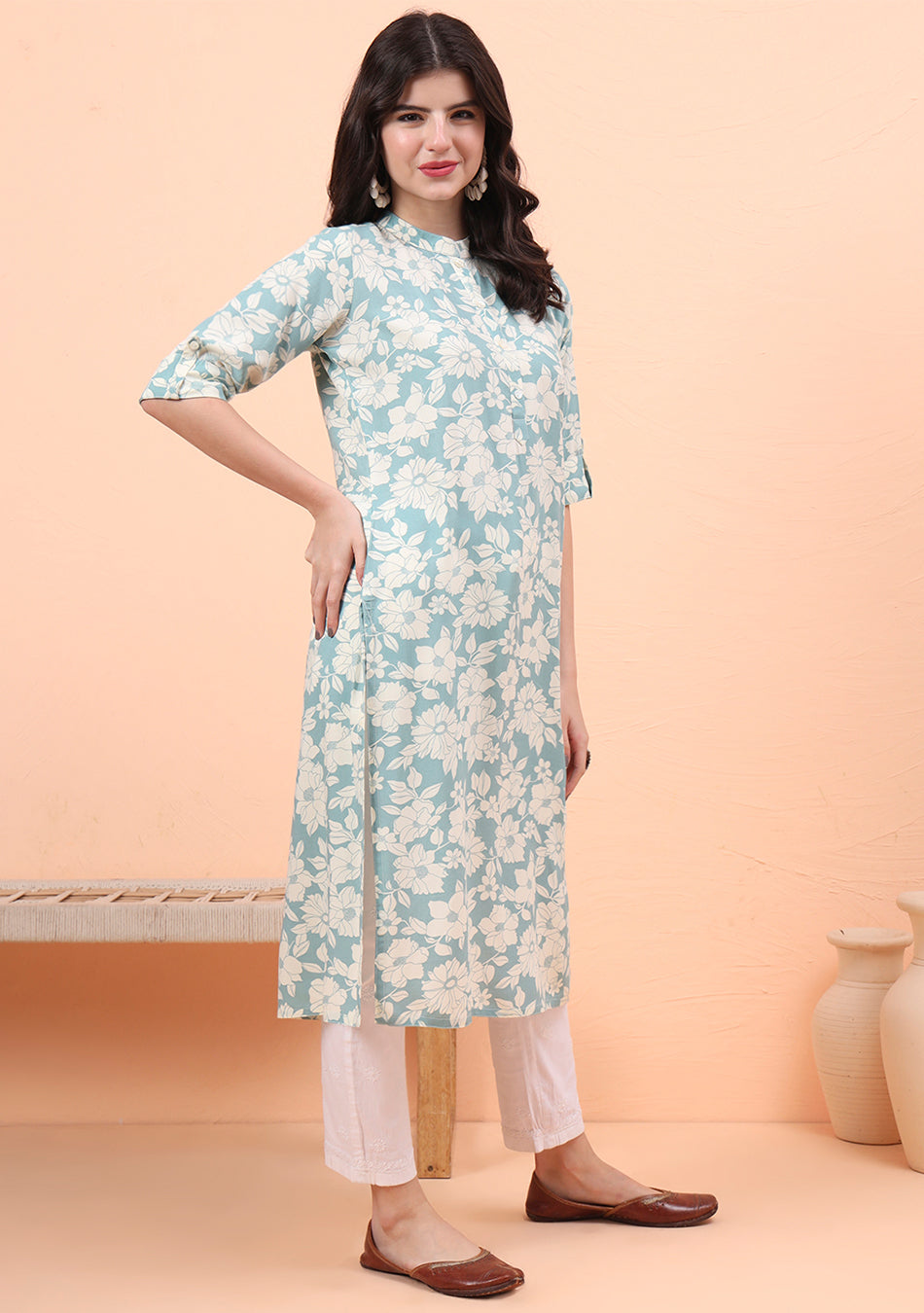 Mint Blossom Kurta