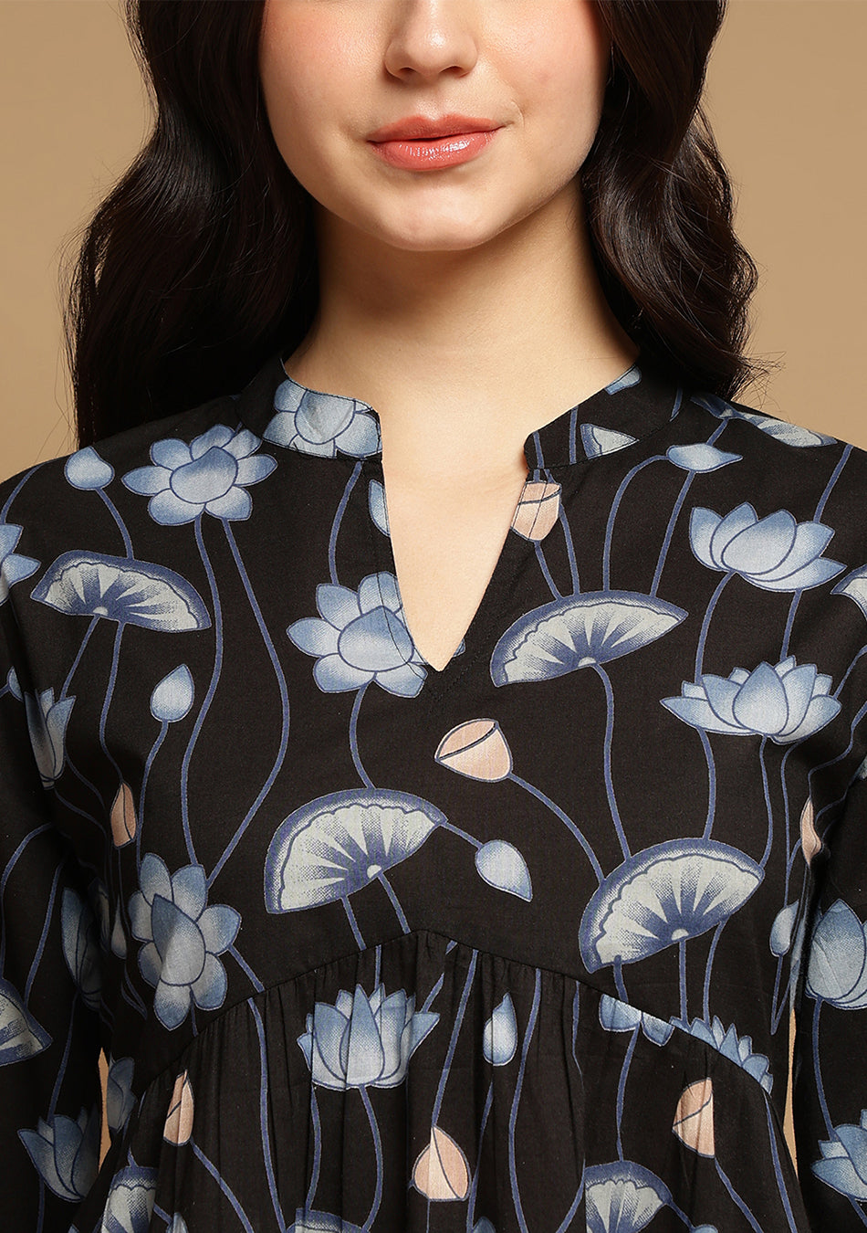 Blue Lotus Flared Dress