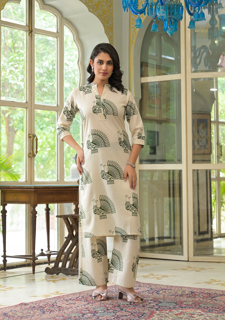 Green Peacock Co-ord Set