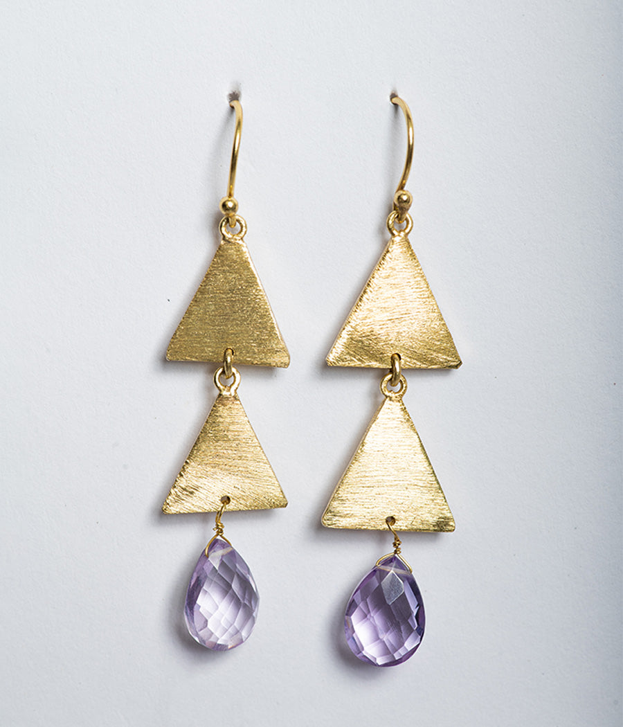 Amethyst Gold-Plated Earrings