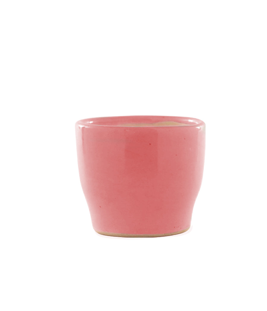 Glossy Pink Ceramic Pot | Curvy Shape