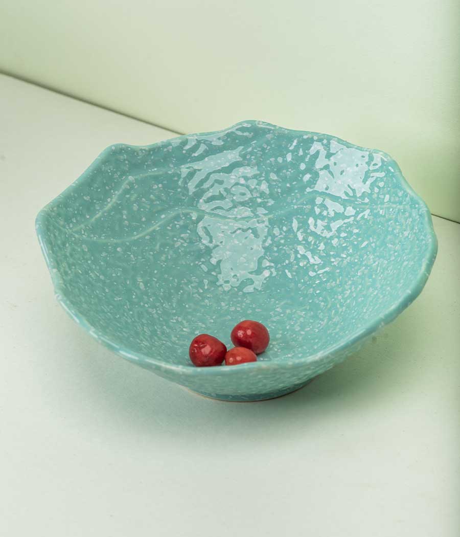 Crumpled Serving Ceramic Bowl