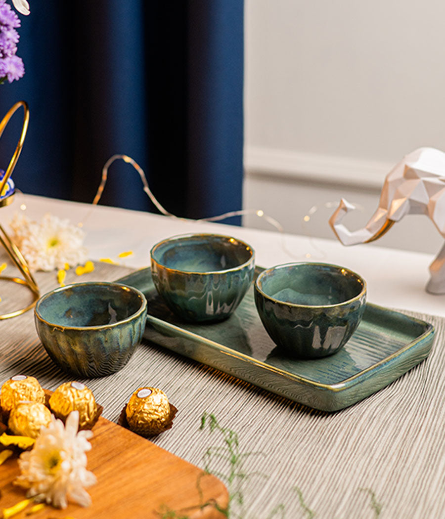 Jade Boat Ceramic Bowls & Platter