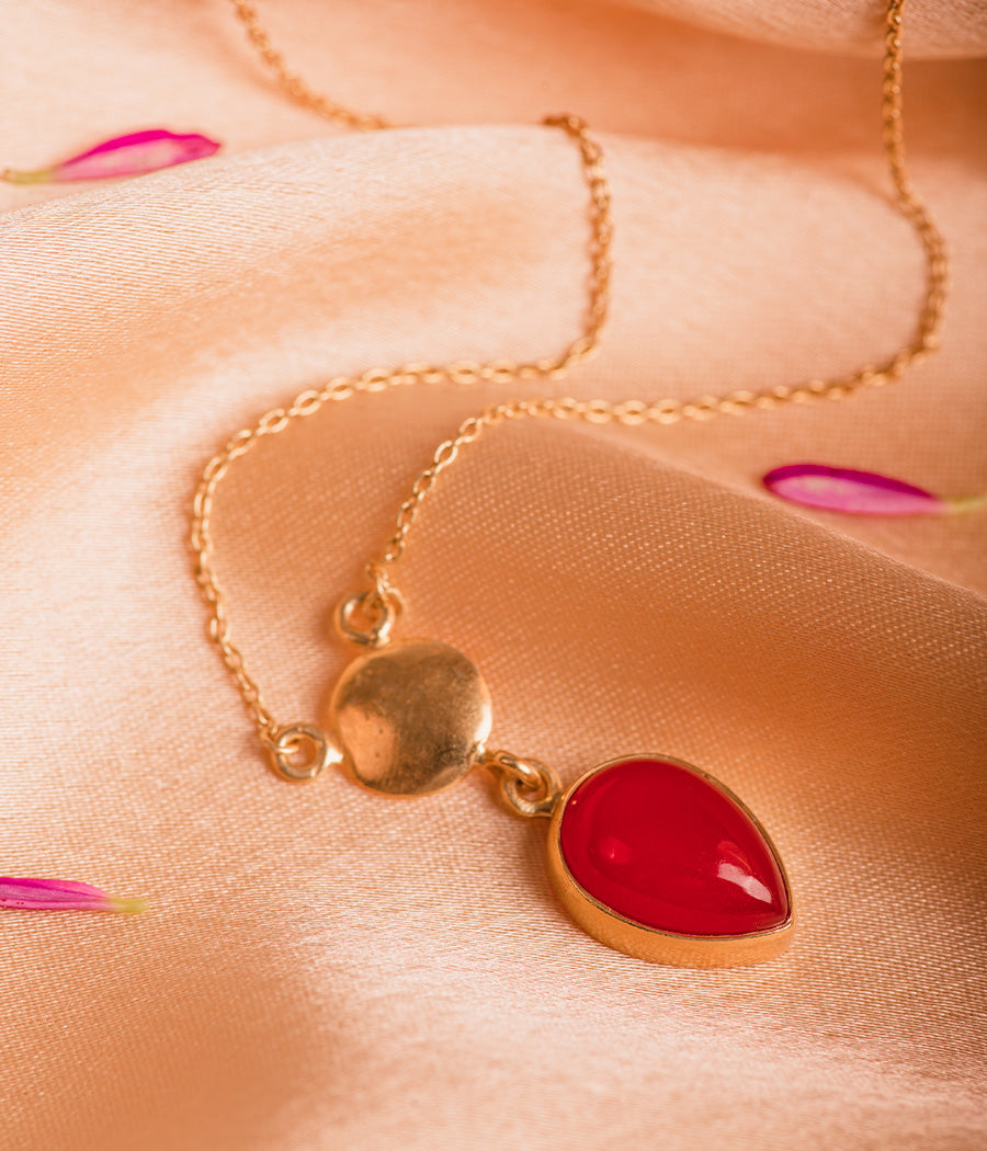 Carnelian Gold-Plated Necklace