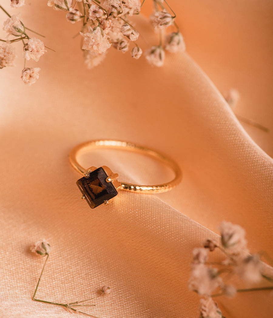 Smoky Gold Plated Ring