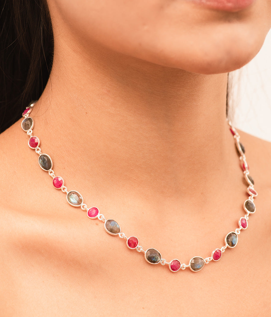Ruby & Labradorite Necklace