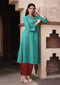 Aravalii Teal Noor Ikkat Suit Set