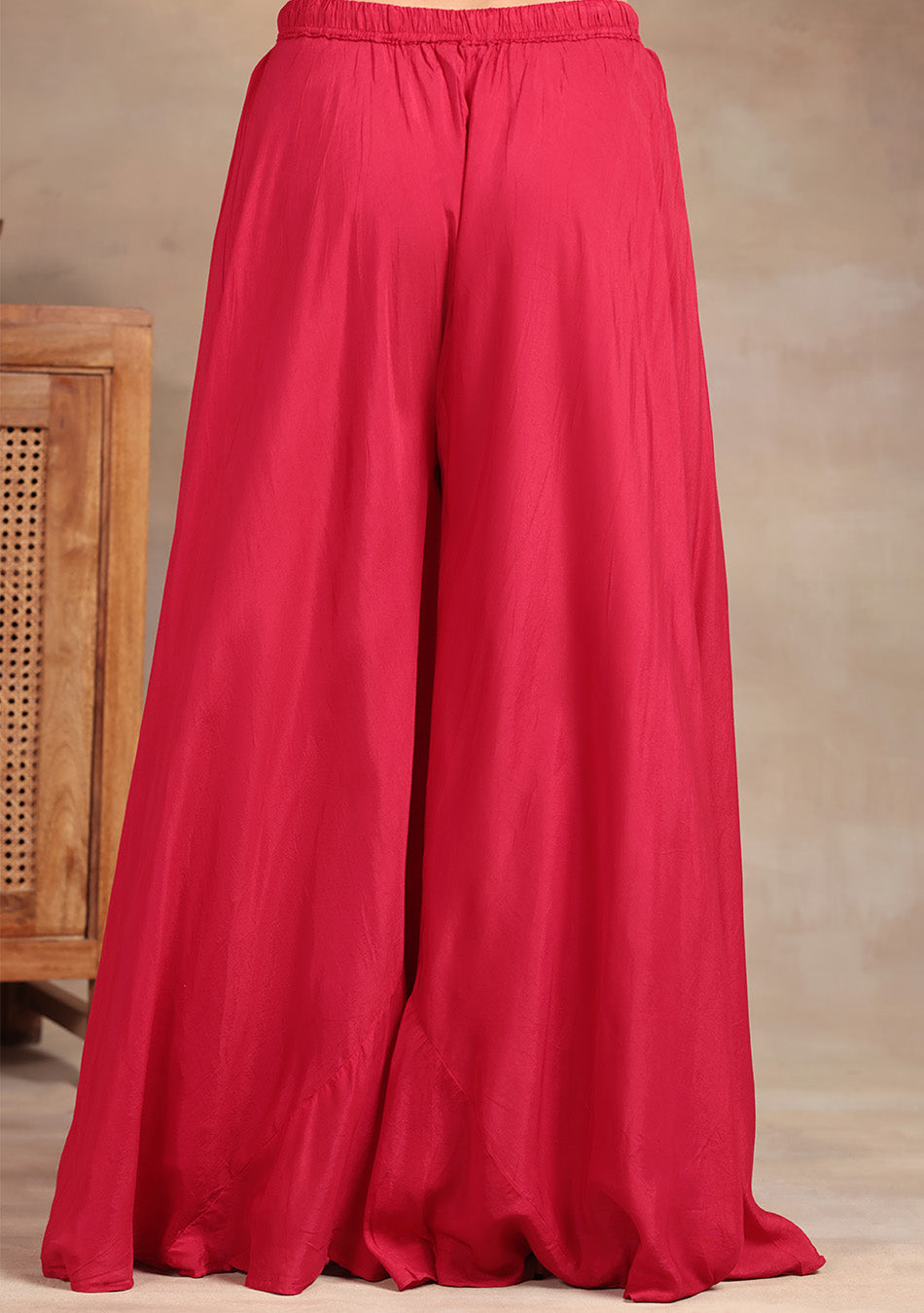 Crimson Star Hand Embroidered Sharara Set