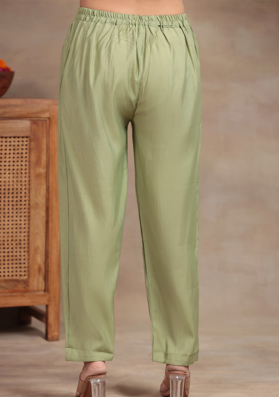 Pista Green Embroidered suit set