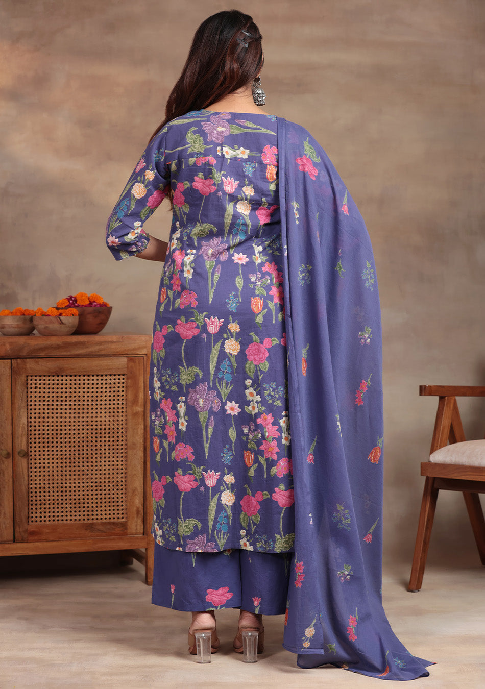 Royal Flora Palazzo suit Set